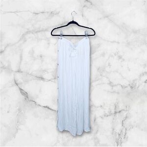 NWT Kiwi & Punch white linen swim
cover up wide leg button hem pants size
large